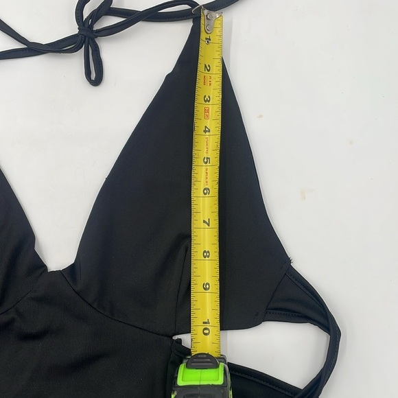 Black Stretch Halter Long Formal Beach to Resort Easy Fit Dress EUC Sz SM - Picture 10 of 13